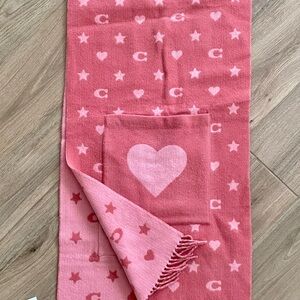 Coach Pink Scarf with Hearts and Stars